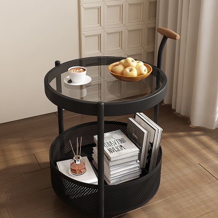 边几可移动茶几沙发边柜客厅中复古风小推车置物架带轮小桌子