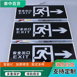 批发消防LED指示牌紧急通道标志应急灯二合一通道照明疏散指示牌