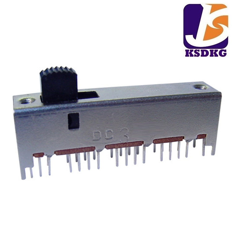 供应8P3T拨动开关 8排三档直滑式滑动开关 柄长2-10mm拨码开关