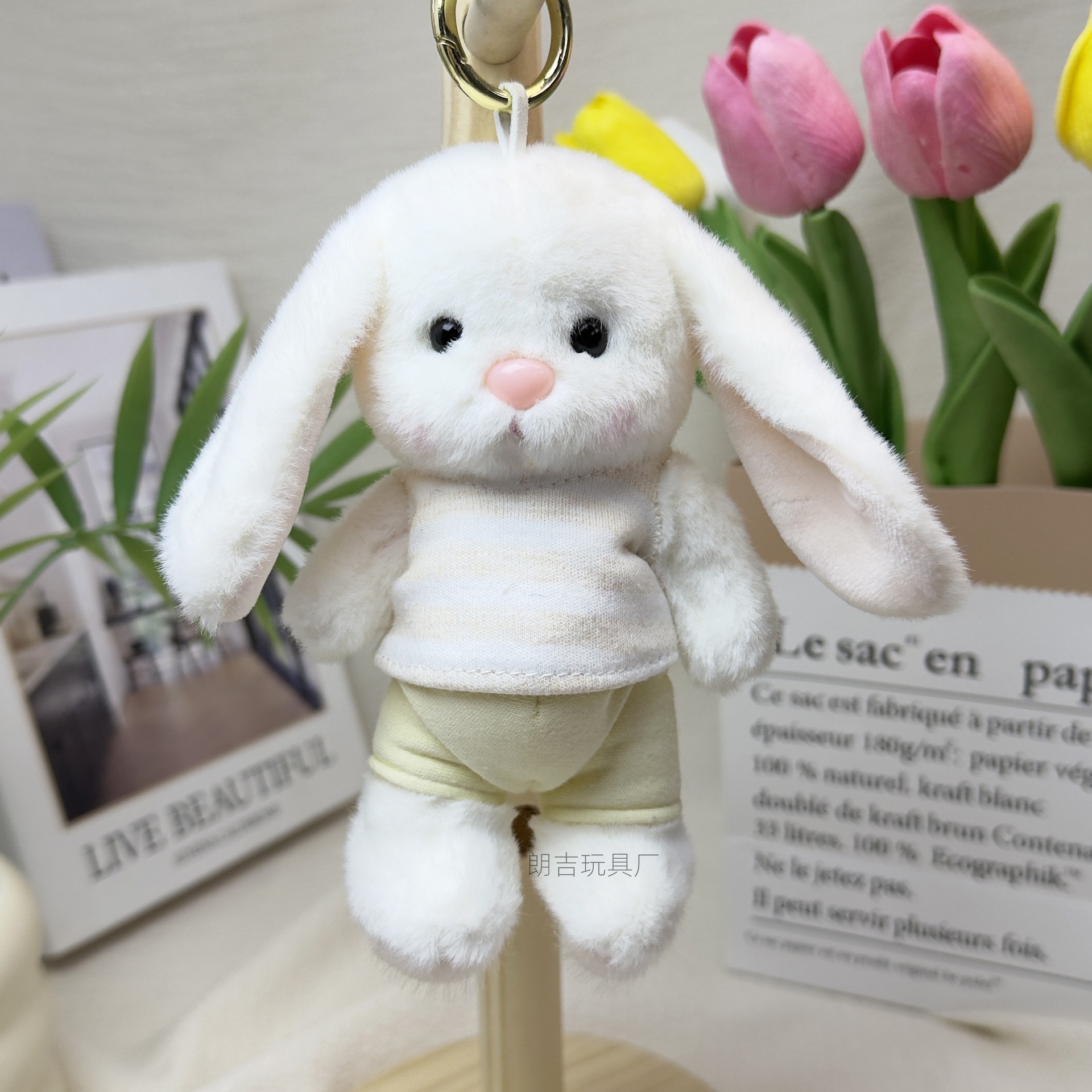 Colgante de peluche muñeca articulaciones móviles colgante de oso suéter conejo muñeca colgante llavero puede agregar logotipo