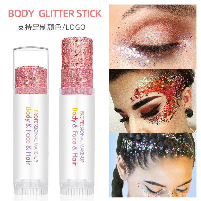 Cross-Border Holographic Glitter Stick Body and Face Glitter Gel Eyeshadow Long-Lasting Hair Mermaid Makeup Cross-Border Holographic Glitter Stick Body and Face Glitter Gel Eyeshadow Long-Lasting Hair Mermaid Makeup