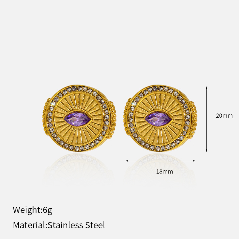 10g Weight 304 Stainless Steel Ear Needle Material Ear Studs Classification 1 Pair Quantity Casual, Holiday, Daily Occasion 304 Stainless Steel Material Cross, Round, Heart Shape Pattern All Seasons Season Women's Gender Polished Finish Elegant, Retro Style 1 Pair Elegant Retro Cross Round Heart Shape 304 Stainless Steel Ear Studs 7