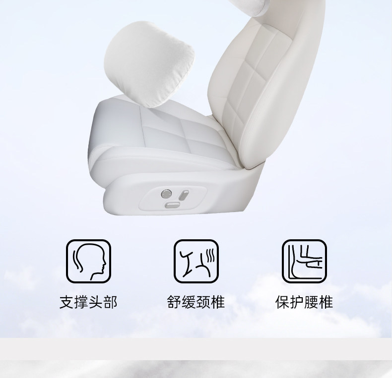 Suitable for 26 Models of Zhiji Ls6/Ls9 Seats, Original Car Color Seat Headrest, Comfortable and Soft Neck Support, Official Same-Style Headrest