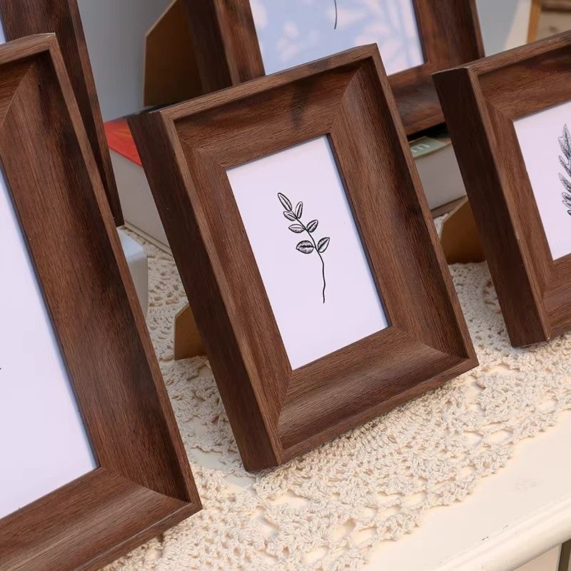 American Retro Style Wooden Photo Frame Stand 6inch 7inch 8inch High-End Photo Printing Art Frame A4 Mounting Frame