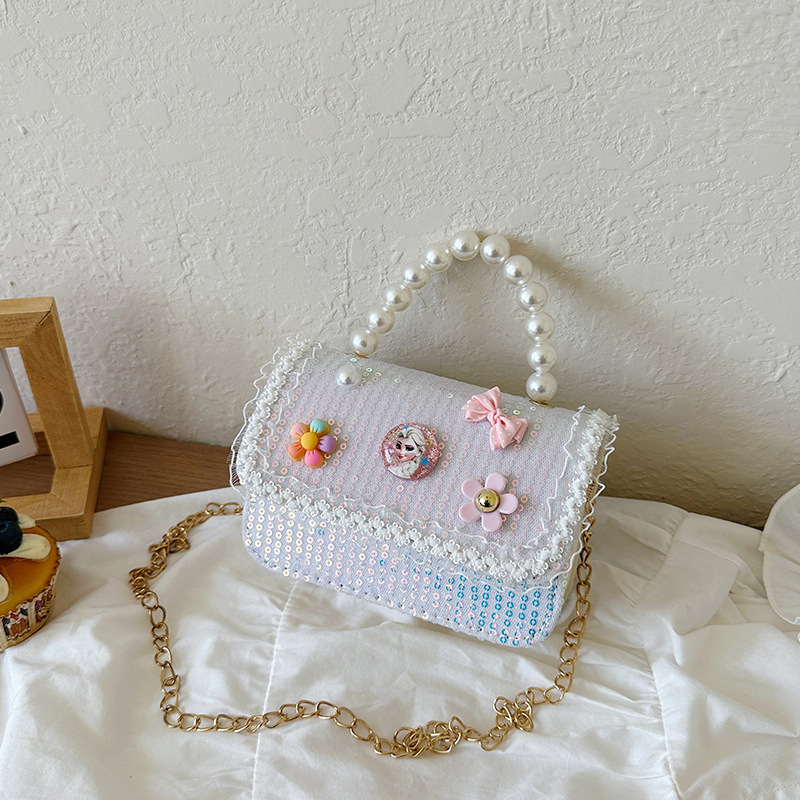 Bolsos populares de este año, bolsos accesorios de niñas, bolsos de perlas de moda, bolsos de hombro para niños coreanos.