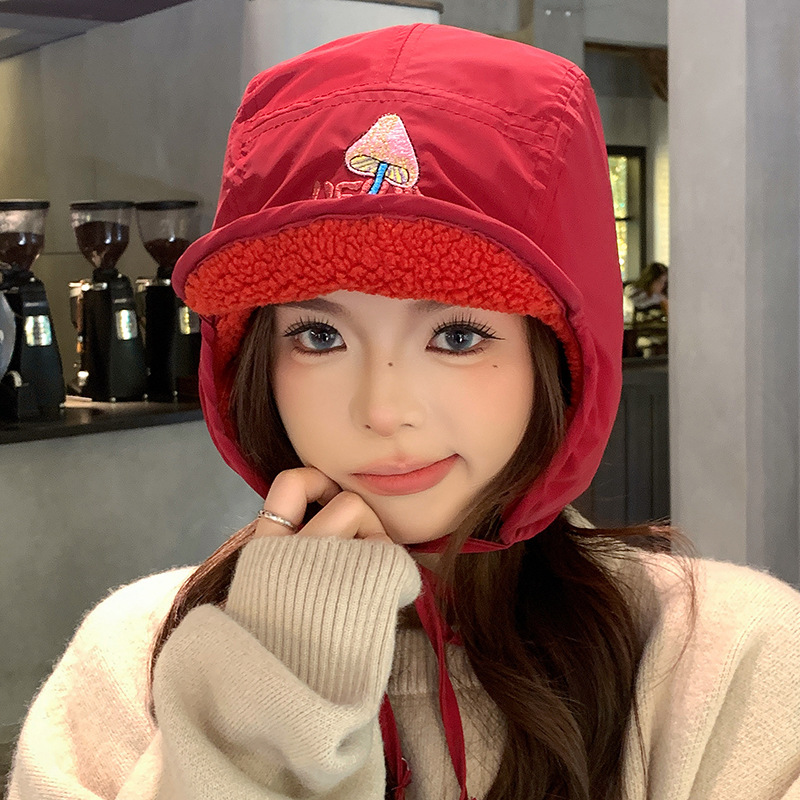 韩版飞行帽女冬季加绒防寒保暖鸭舌雷锋帽户外滑雪登山百搭护耳帽