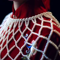 Жемчужные украшения Цин Benjiayen тяжелая промышленность Hanfu кисточка ручной работы облако плечо аксессуары Cheongsam фотография искусство шаль реквизит