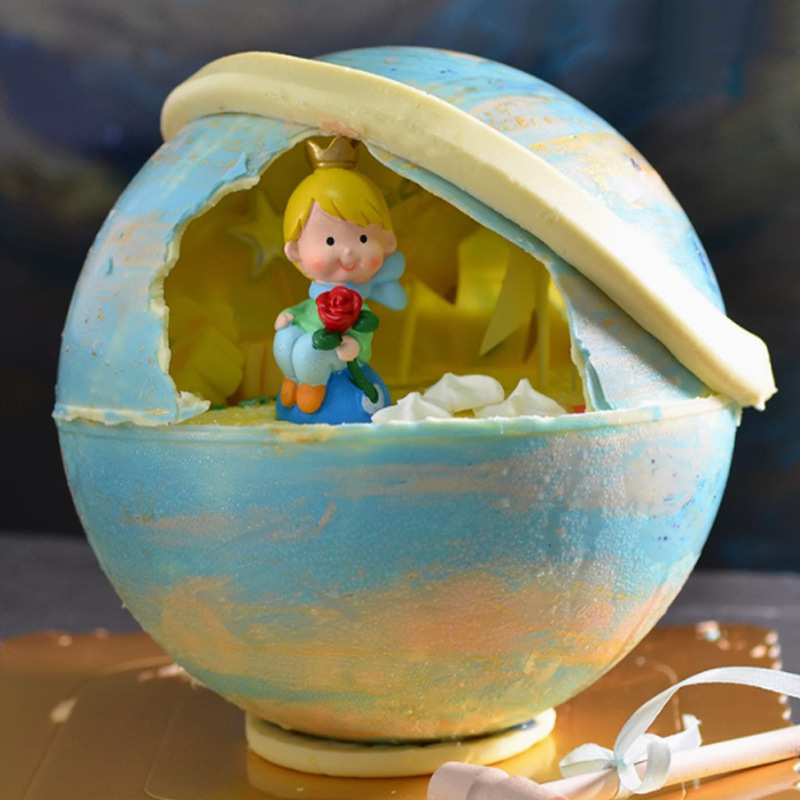 Planeta cielo estrellado molde de chocolate planeta mousse molde de pastel molde de chocolate tridimensional herramientas para hornear al por mayor