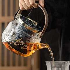 Electric ceramic stove tea maker glass brewing kettle boiling water tea pot round large-capacity steam surround stove set