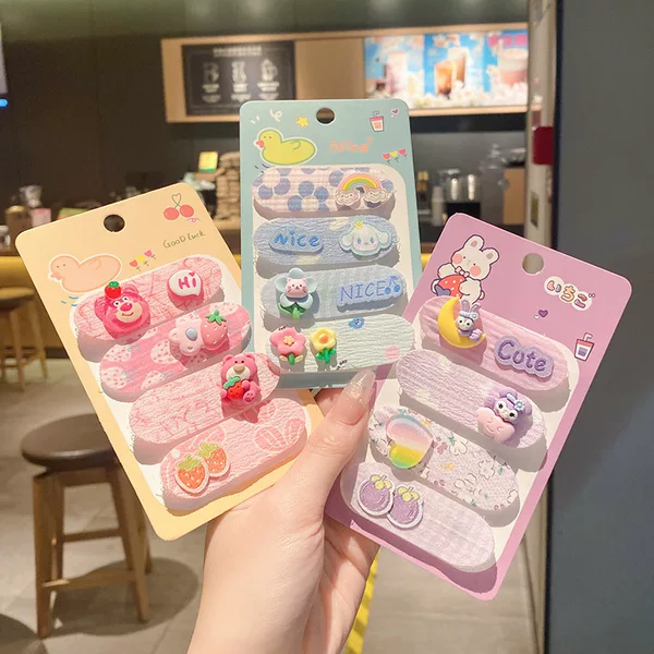 Baby Cartoon Animal Velcro Broken Hairpin Children's Bangs Broken Hair Stickers Little Girl's Head Finishing Magic Stickers