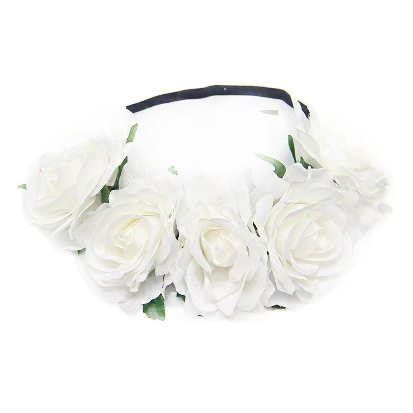 Europa y América nupcial guirnalda de vacaciones simulación Rose flor banda pelo Navidad carnaval bola cabeza del partido