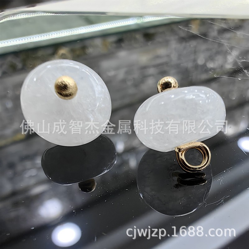 国风扣子10MM白圆珠算珠8款 新中式钮扣 DIY手绳挂件饰品淡雅温婉