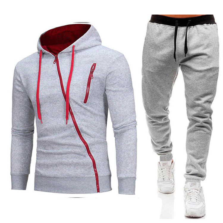 Cross-border hombre otoño y invierno nuevo hombre casual chaqueta deportiva al aire libre chaqueta encapuchada pantalones de manga larga moda