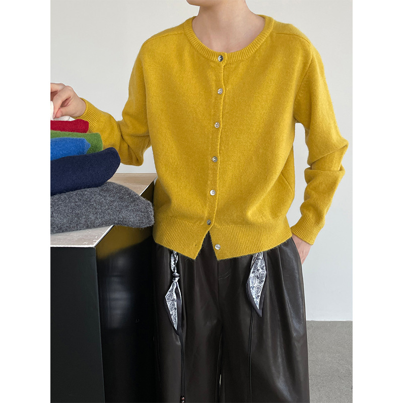 Taochuan Strongly Recommends Colorfulful Round Neck Sweater Jacket for Women 25 Autumn Korean Versatile Knitted Jacket Yl992