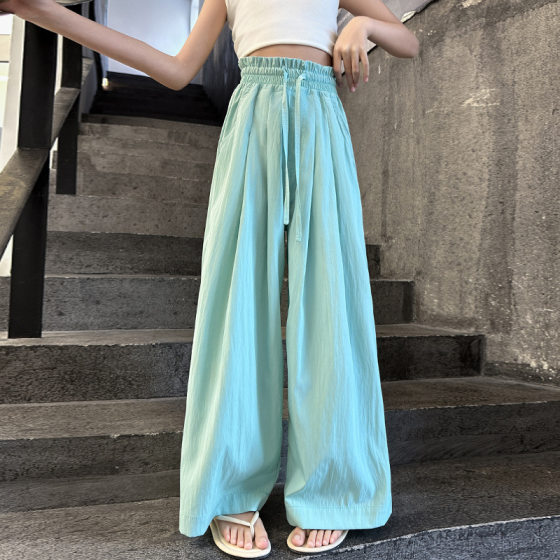 Orange Tiger Girls' Pants Summer Thin Yamamoto Pants Children's Summer Wide Leg Pants Casual Big Children's Loose Ice Silk Protection