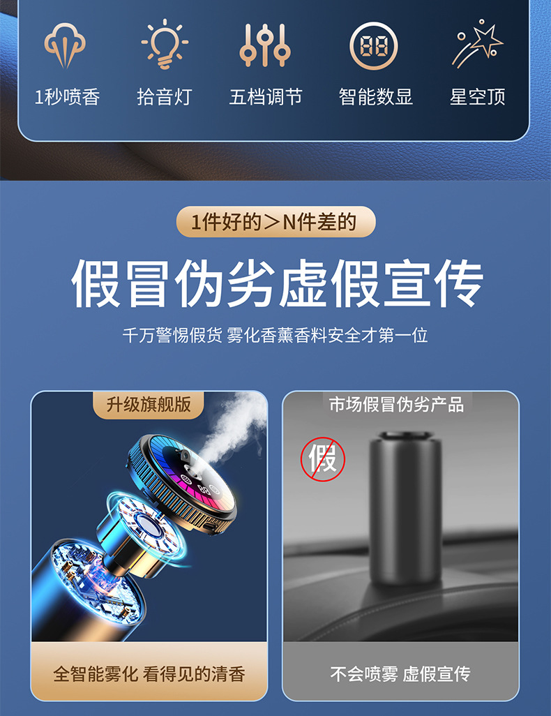 Intelligent car aromatherapy automatic spray lasting fragrance car perfume high-end fragrance machine star top pickup light