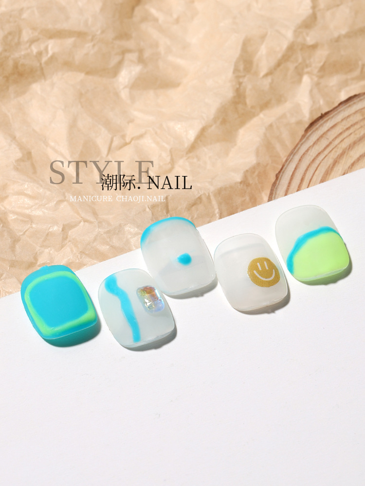 Diamante fluorescente de uñas japonés joyería de color caramelo largo pan octogonal diamante plano Super Flash decoración de diamantes de uñas 10 piezas