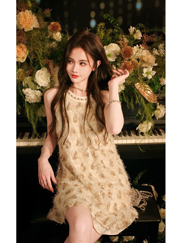 TUNT [Gatsby Evening] Gorgeous Dream Sequin Tassel A-Line Strap Dress for Rich Girls