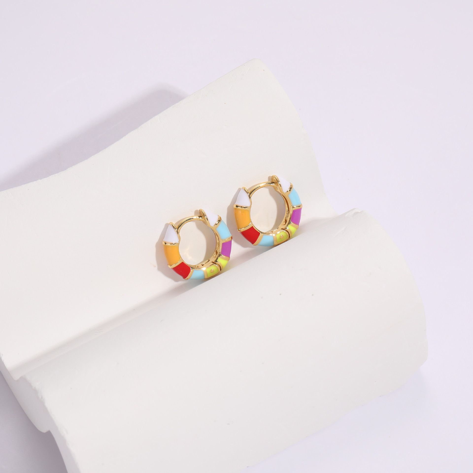 Fashion Geometric Copper Earrings Enamel Copper Earrings