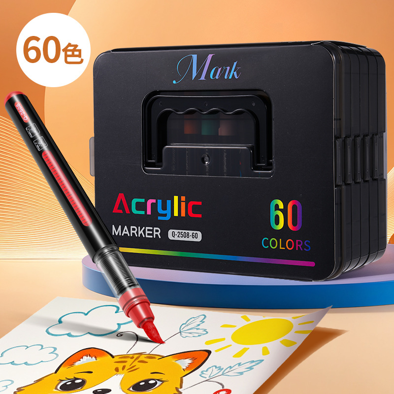 Nuevo tipo líquido directo de acrílico marcador de color plegable para estudiantes de jardín de infantes no tóxico pintado de arte marcador especial