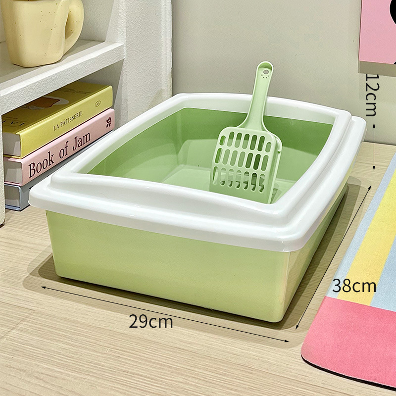 卸売猫トイレ半密閉型猫トイレ無料猫砂スコップシンプルな猫トイレ猫ケージ小型オープン猫トイレ|undefined