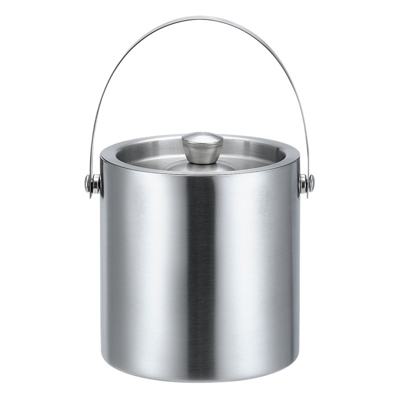 304 cubo de hielo grueso de acero inoxidable de doble capa Cubo de vino Vino tinto cerveza helada cubo de hielo KTV bar aislado cubo de hielo