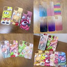 3D卡通兔子背卡玻璃壳可定制任意型号透明屁桃君手机壳立体浮雕