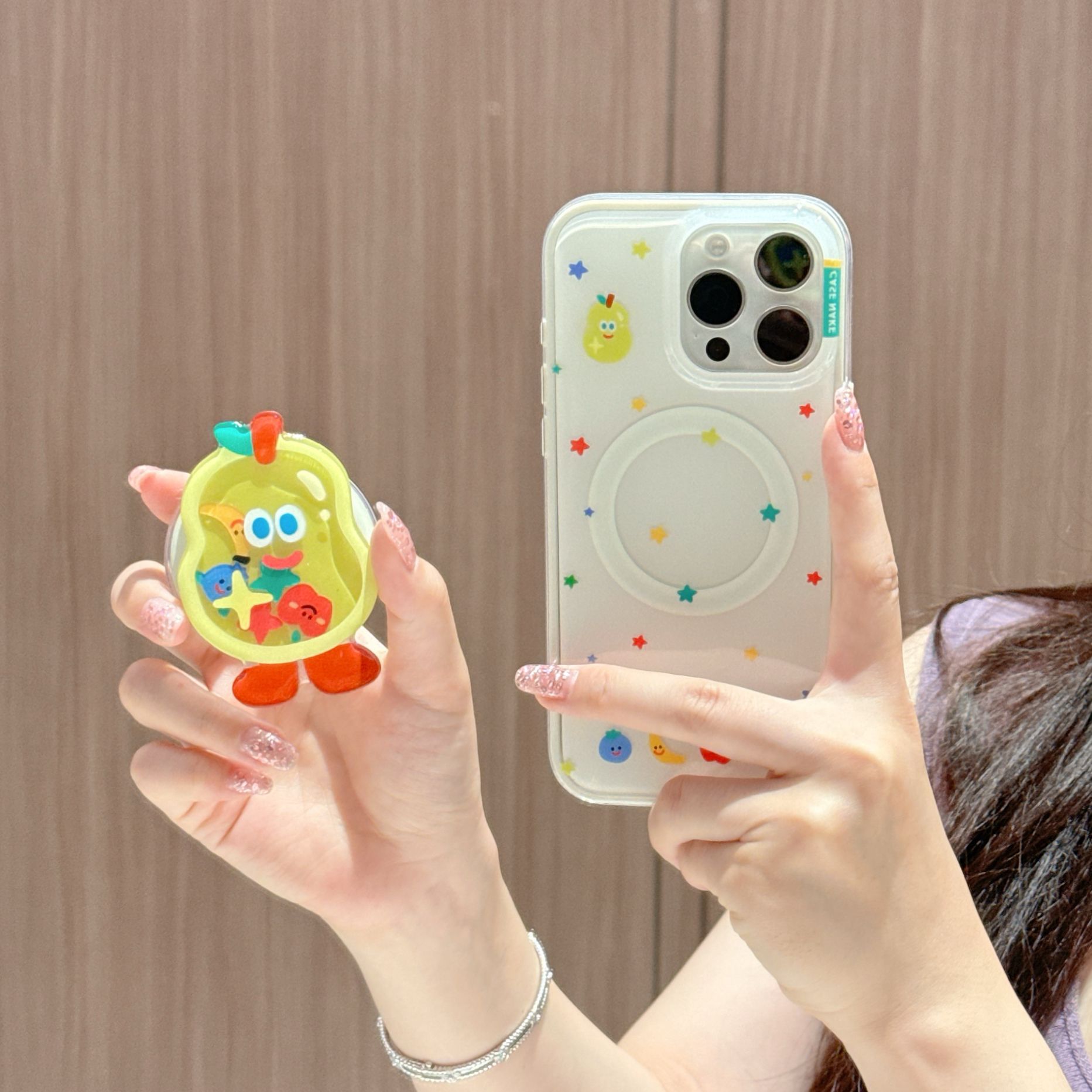 Divertida dopamina de verano de dibujos animados para Apple 15/16 funda para teléfono móvil 15Pro simple 16PM pareja 14/13