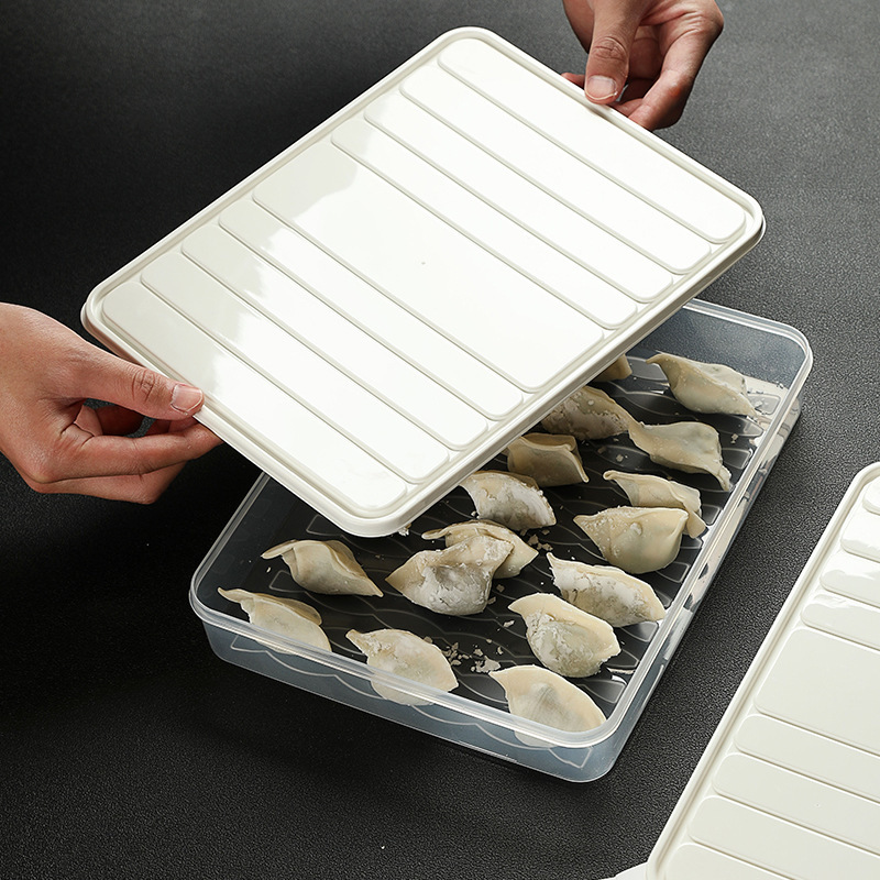 大容量麺収納ボックス キッチン密封麺収納 餃子保存ボックス 冷蔵庫収納ボックス|undefined