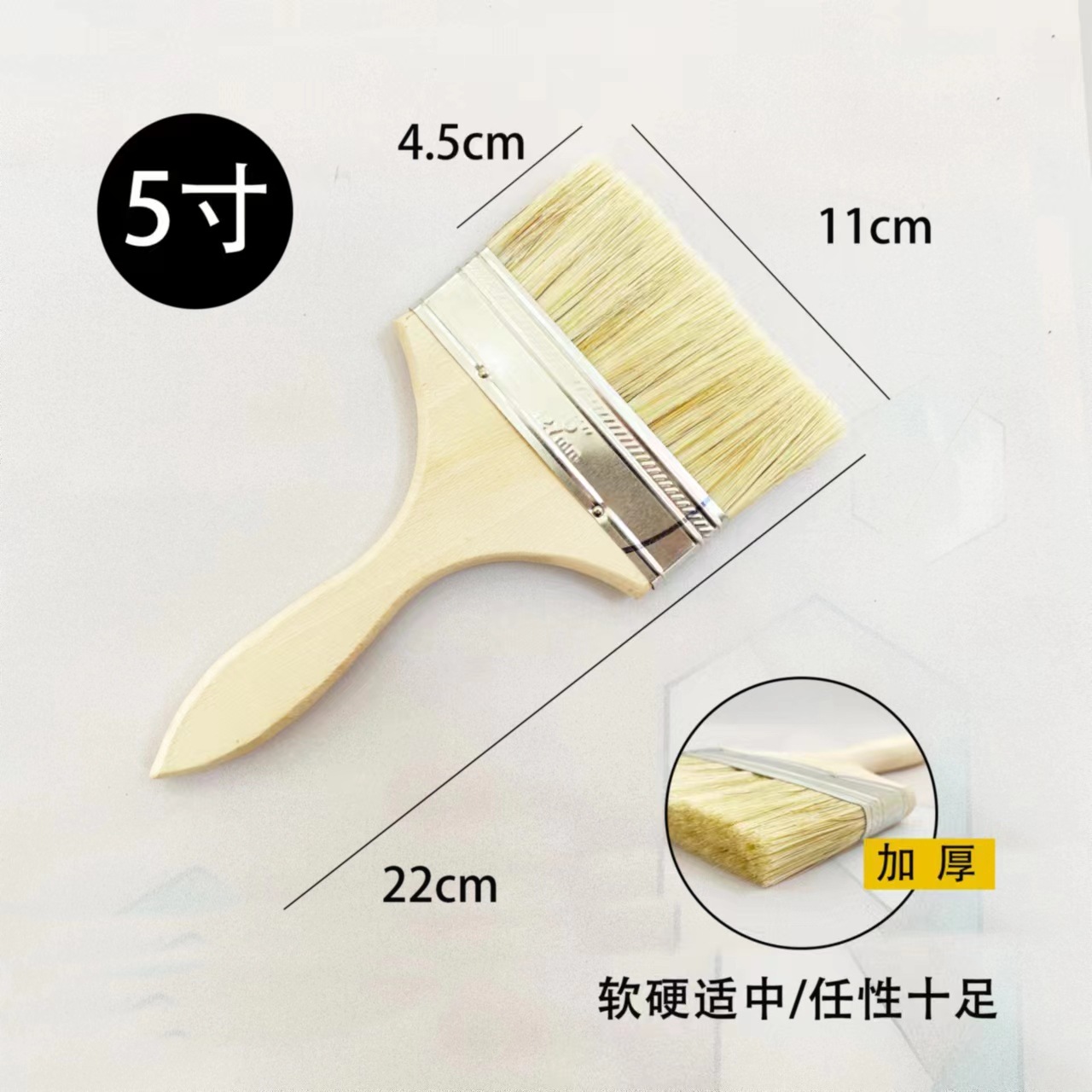 Cepillo de cerdas de cerdo con mango de madera, cepillo para barbacoa, cepillo de limpieza marina grueso para eliminar el polvo, cepillo pequeño para pintar y decorar, venta al por mayor del fabricante