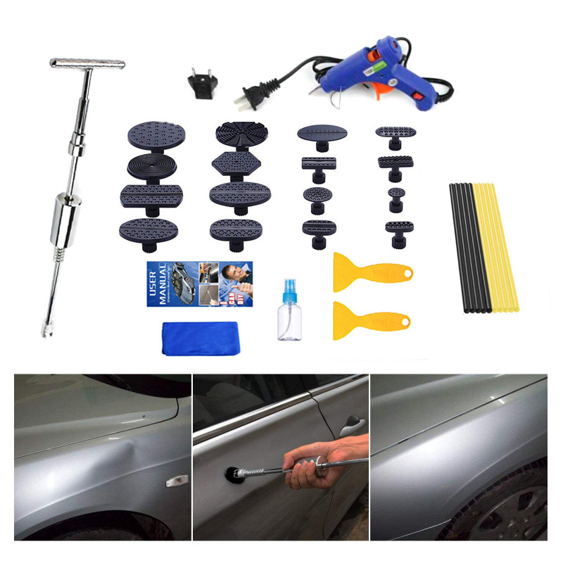 汽车凹陷修复工具滑锤套装凹坑凹痕维修拉拔器拉锤拉片免伤漆