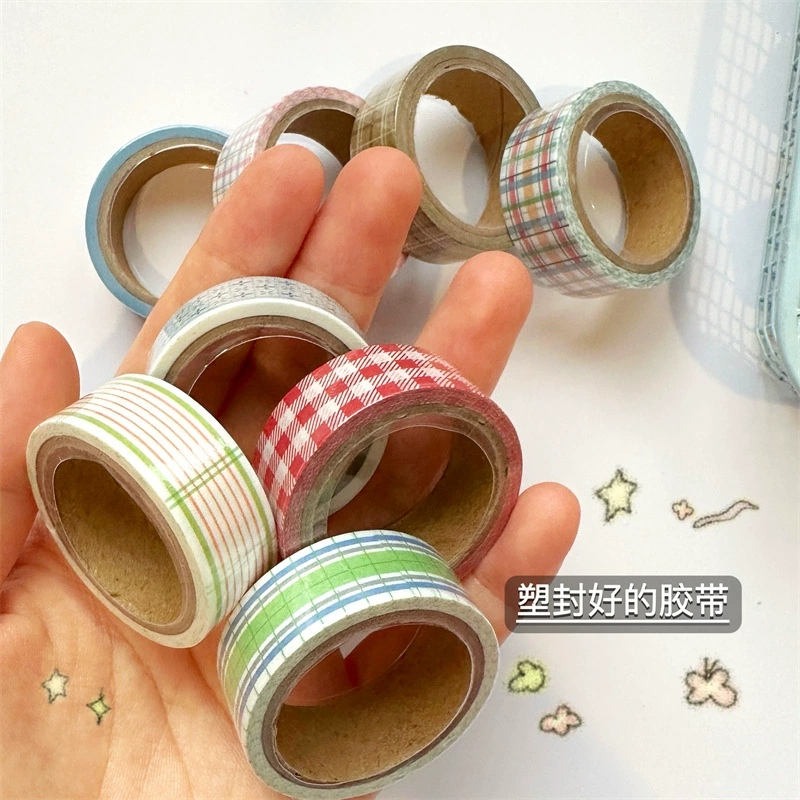 WasI Tape (Yoyilstudio) декоративная лента в клетку, наклейка на руководство на корейском, набор различной клетки