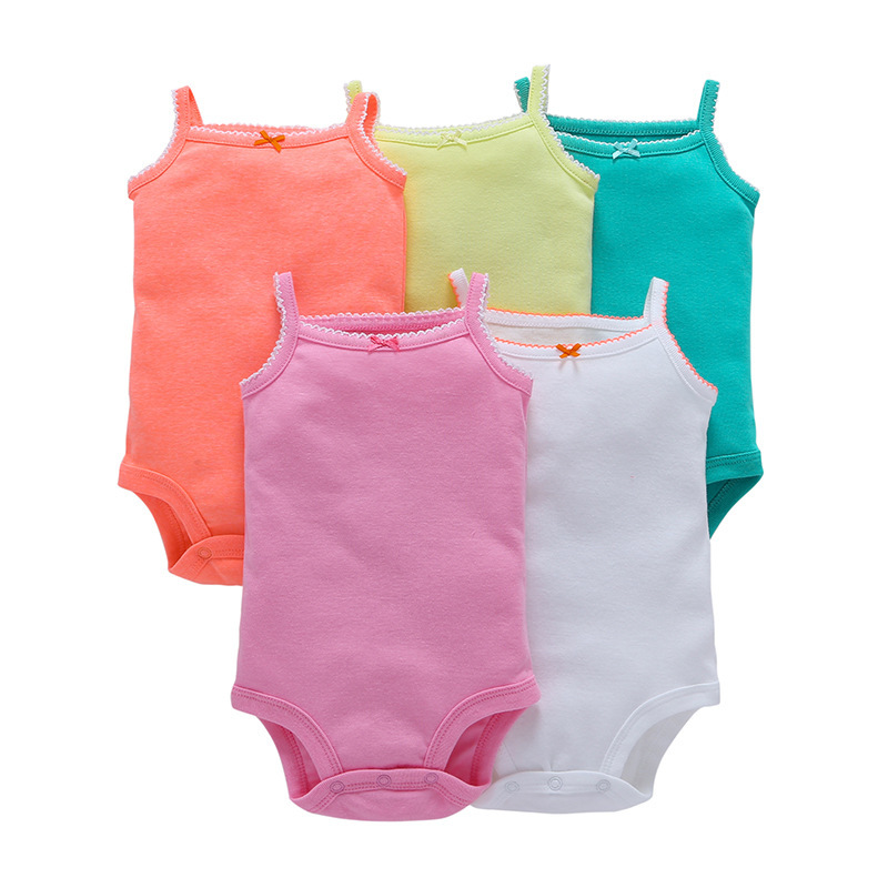 Mixed Color Romper Triangle Short Climbing Romper 5-piece Set