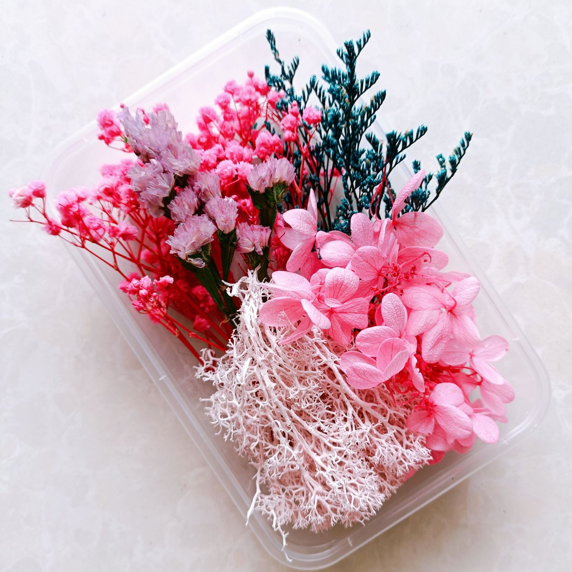 Festival bricolaje hecho a mano material de flor eterna planta flor seca florero flotante aromaterapia flor seca abanico de material paquete al por mayor