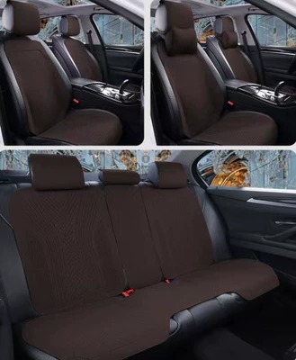 Four Seasons Pad — for Mainstream 5-Seater Cars - charming-coffee-5-seats-in-the-whole-car-2-neck-pillows-5-head-pillows-seat-cushion