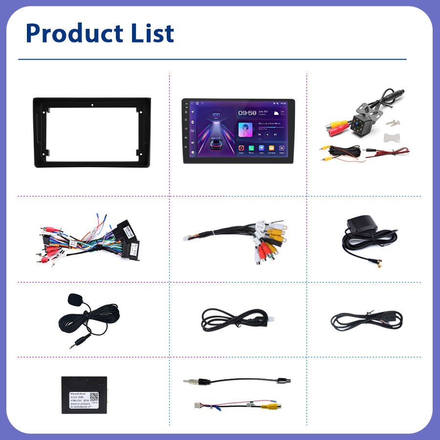 Cross-border 9-inch suitable for 00-09 Audi A4 Android large screen radio player car navigation