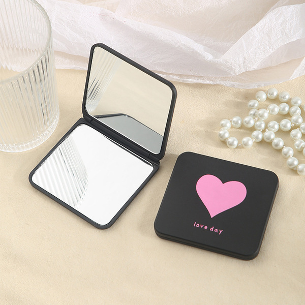 Small Mirror with Trendy Mini Cosmetic Mirror Double-sided Portable Travel Handheld Folding Mirror Household Portable Mirror