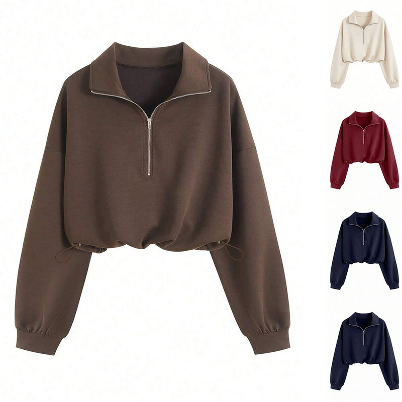 European and American Cross-Border Hot Selling Spring and Autumn New Style Casual Sports Sweatshirt Zipper Cardigan Women's Sweatshirt Ready for Sale European and American Cross-Border Hot Selling Spring and Autumn New Style Casual Sports Sweatshirt Zipper Cardigan Women's Sweatshirt Ready for Sale