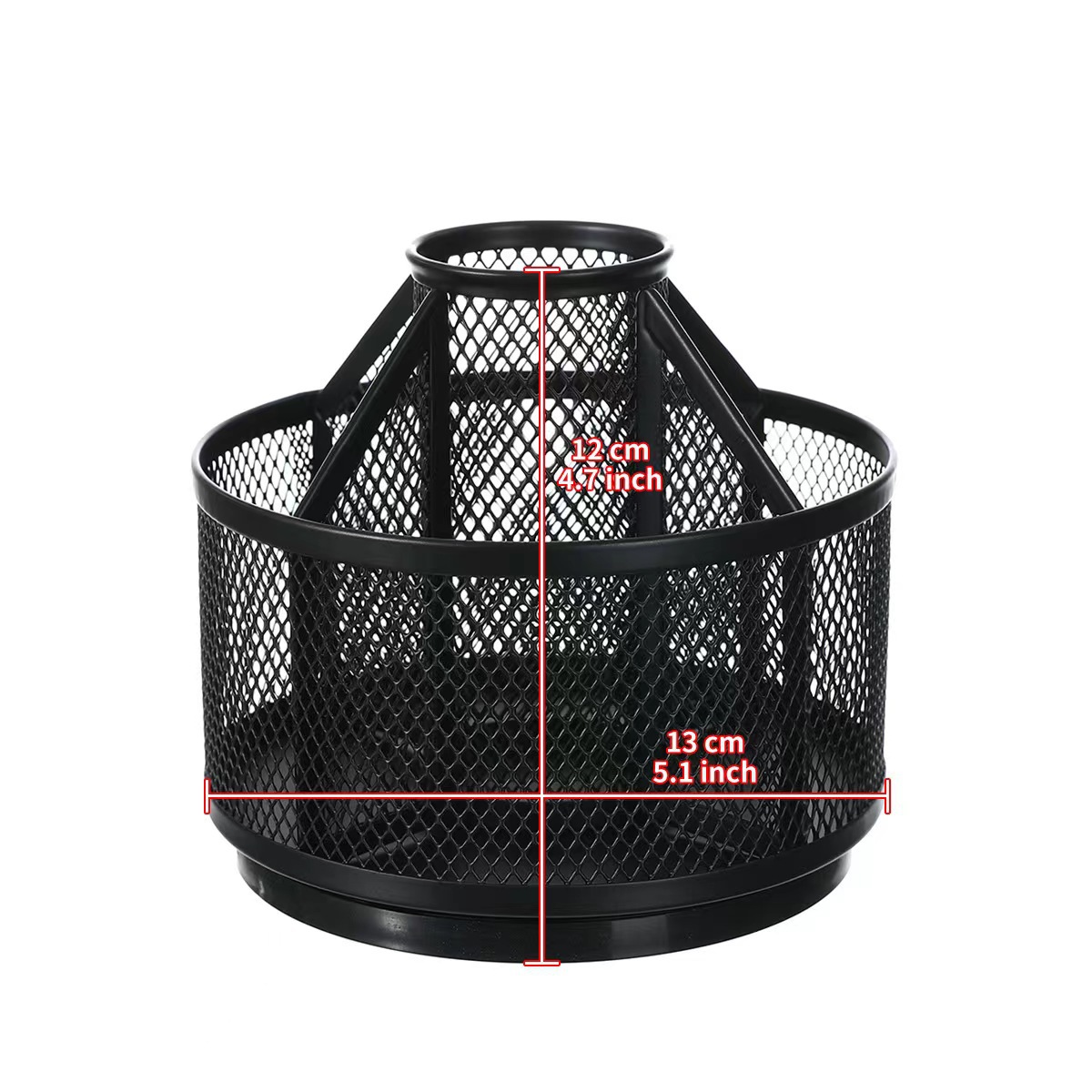 사무실 저장 회전 펜 홀더 간단한 철 메쉬 대용량 펜 홀더 다기능 분리 문구 저장 펜 홀더