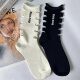 All-Net Hot-Selling Hole Fishbone Socks Summer Lightweight Sweat Absorbing Women's Letters Hollow Hole Socks Personalized Mid-Tube Socks