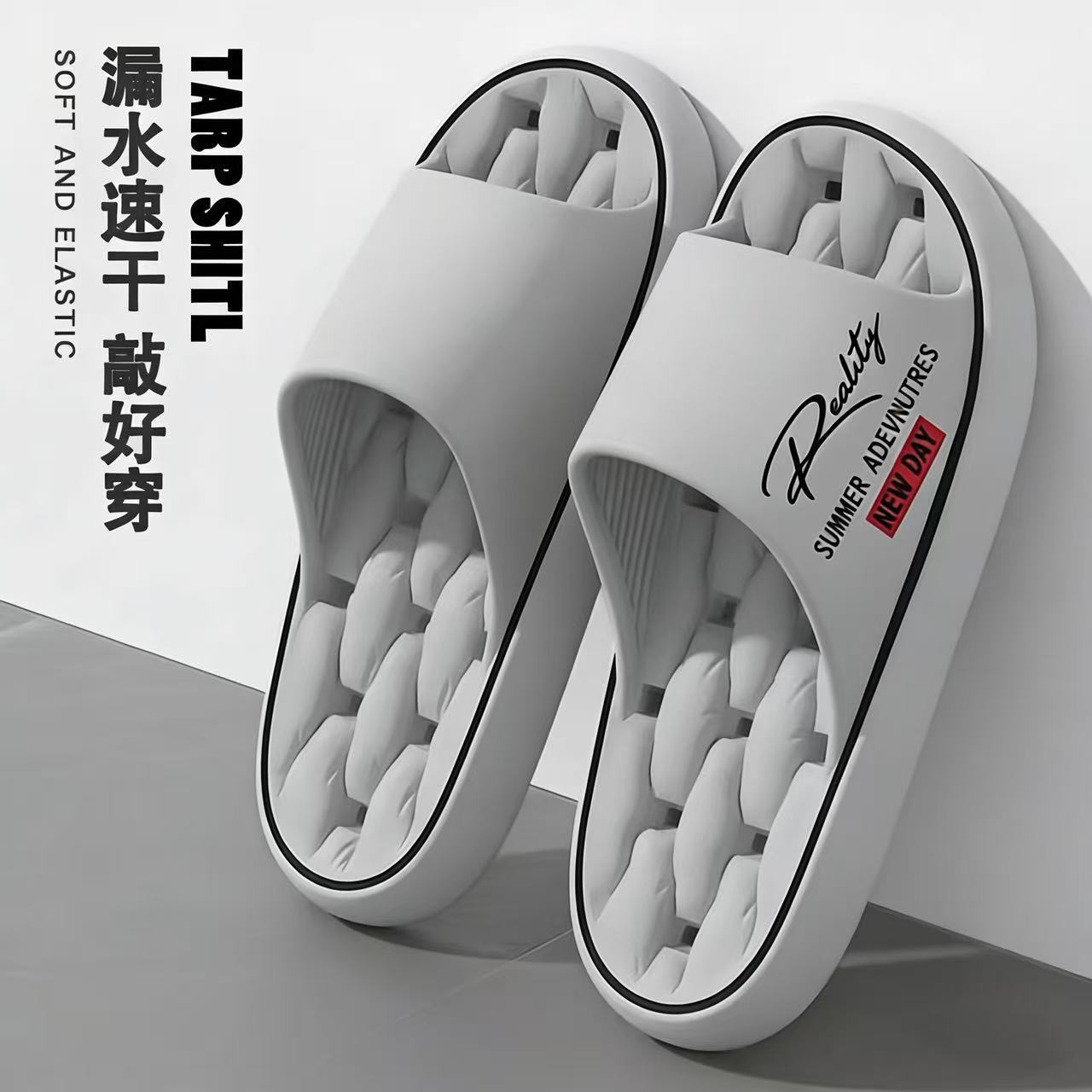 Cross-border nuevo 2026 sensación alta zapatillas de hombre de verano baño en el hogar antideslizante suela gruesa para usar zapatillas para mujeres image 7