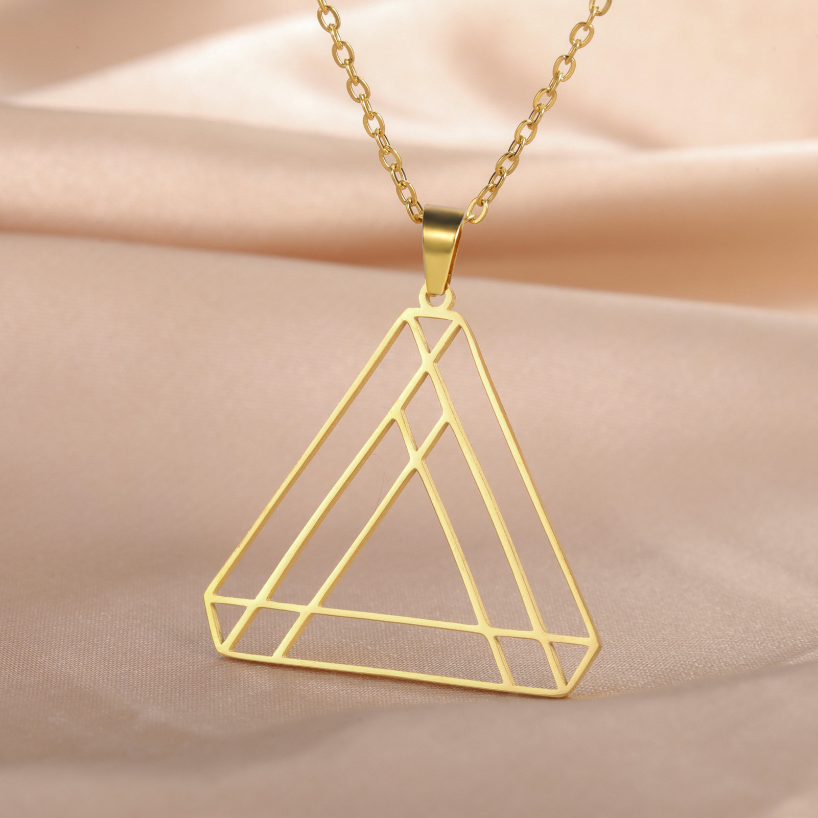 Creative fashionable geometric trend necklace stainless steel