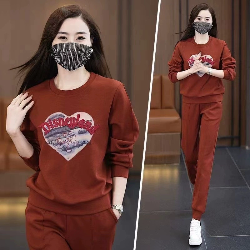 Трансграничный костюм женский весна и осень 2024 новая мода корейская версия с круглым вырезом