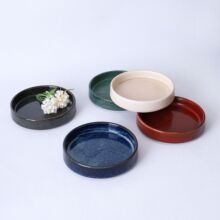 出口餐具创意色釉陶瓷盘子碟子日式自助寿司盘刺身盘一人食陶瓷碟