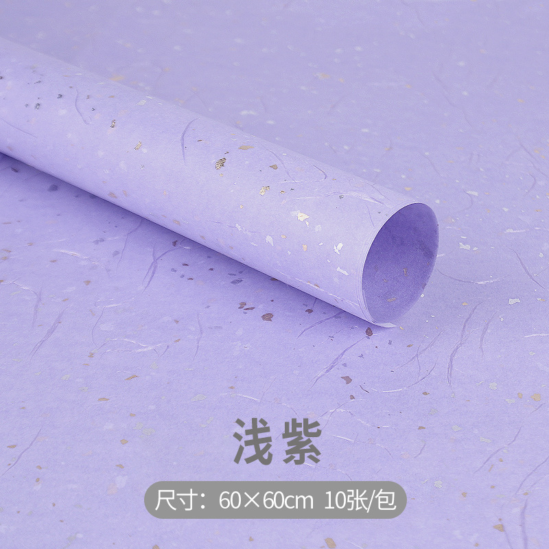 Papel de embalaje de flores Papel de embalaje de flores de fibra de seda de punto de oro y plata de ensueño DIY hecho a mano