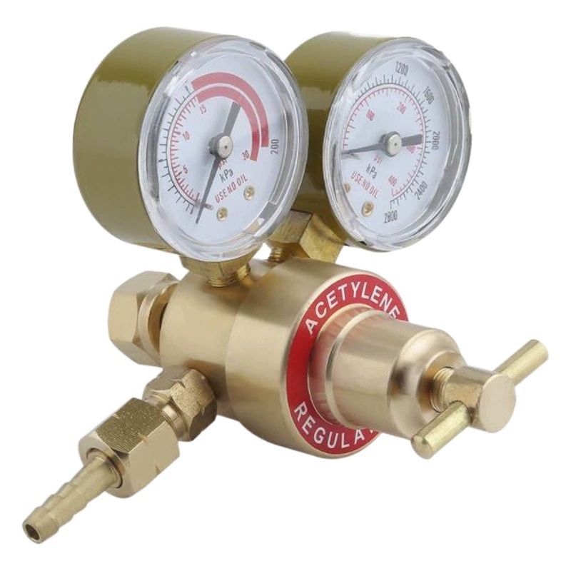 Вэньчжоу Weixin Выпускной маленький корпус клапана ацетиленовый измеритель Впускной CGA200 внутренние зубья все медные Манометр с регулируемым давлением