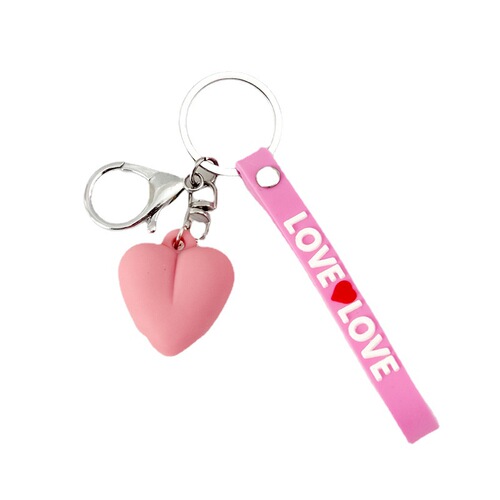 Cute Little Heart Keychain Creative Cartoon Key Ring Couple Bag Heart-shaped Pendant Small Gift Wholesale
