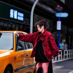 牛仔外套男女款时尚暗火外套情侣土壤黑废土风秋冬款多巴胺重工款