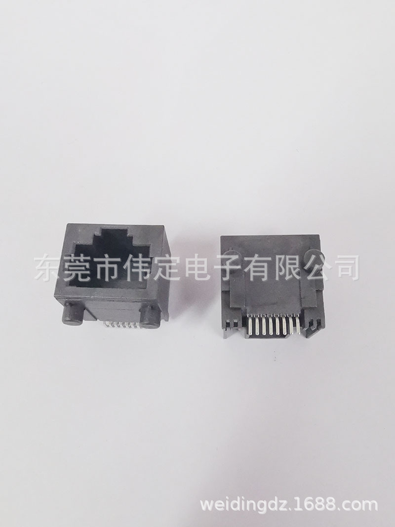 贴片RJ45 上扣8P8C网络接口 SMT可带灯带屏蔽 贴板网络插座