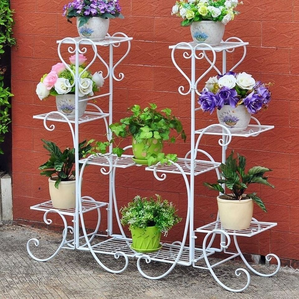 欧式多层铁艺花盆架落地式阳台花盆架客厅简约绿萝房间花架子家居